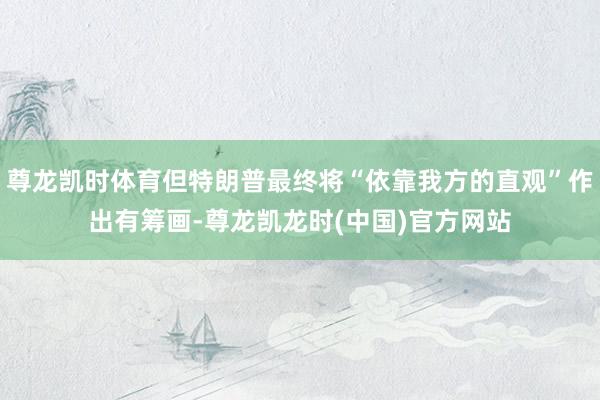 尊龙凯时体育但特朗普最终将“依靠我方的直观”作出有筹画-尊龙凯龙时(中国)官方网站
